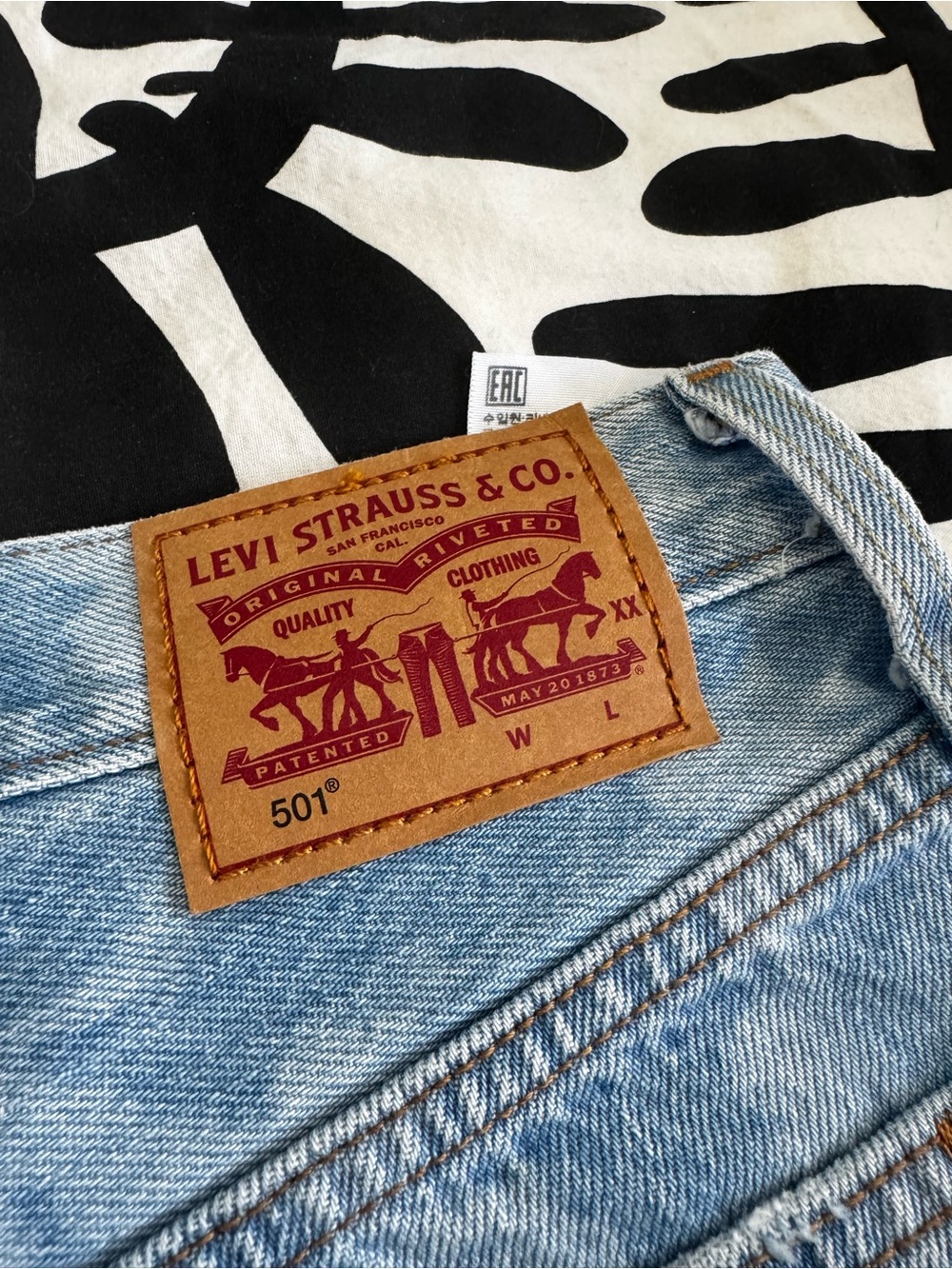Levi’s Shorts | 501 Classic Denim Shorts with Floral Print - Picture 6 of 6
